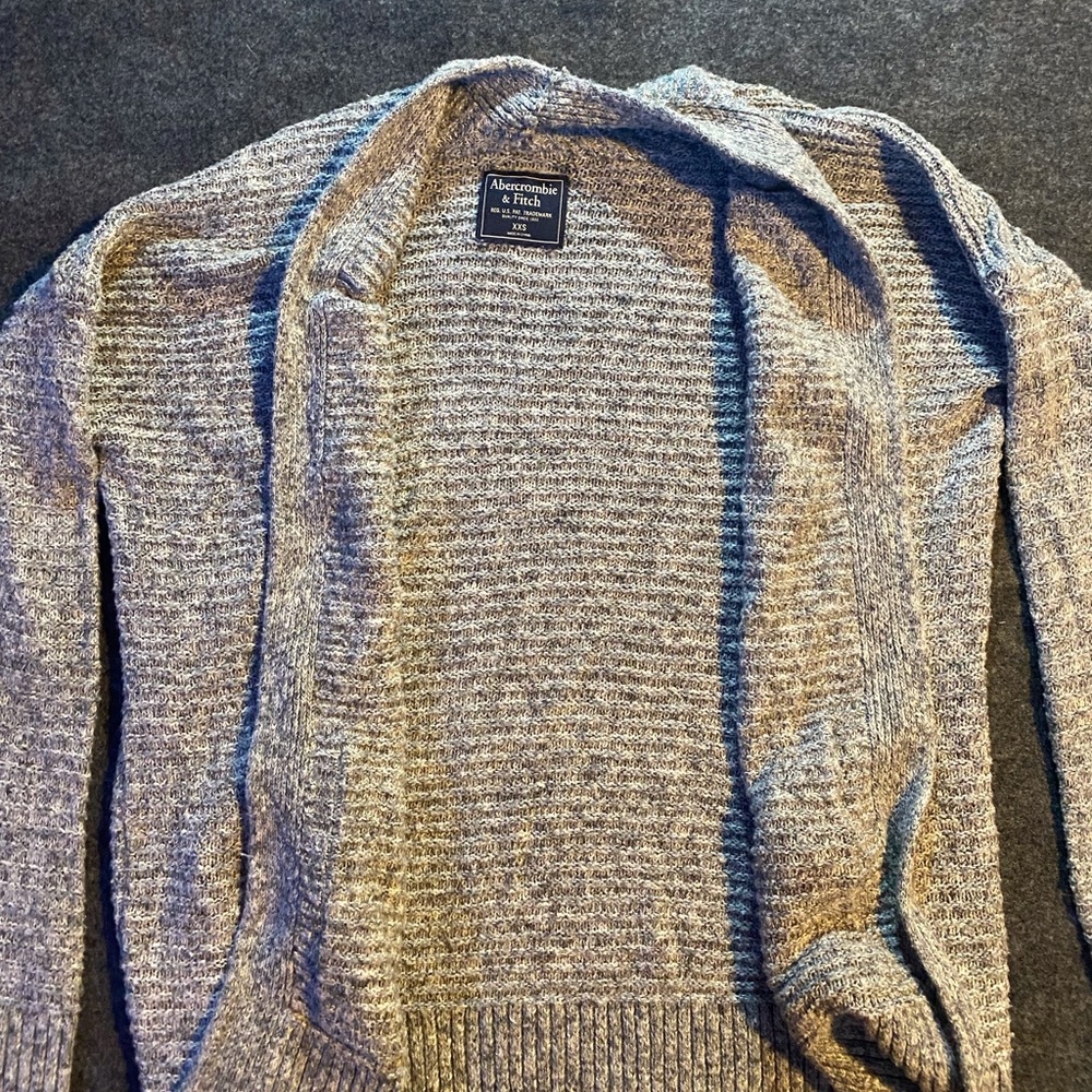 Grey Knit Cardigan ABERCROMBIE & FITCH